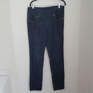 Jag Jeans Womens Dark Blue Denim High-Rise Slim Leg Pull On Stretch Jean Sz 12